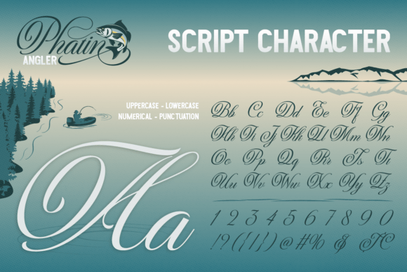 Phatin Angler Font PNG with transparent background - Preview 1