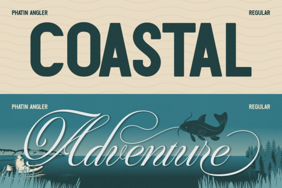 Phatin Angler Font PNG with transparent background - Preview 3