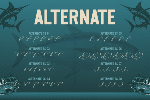 Phatin Angler Font PNG with transparent background - Preview 5