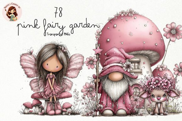 Pink Fairy Garden PNG Clipart Bundle Graphic Illustrations By Nicolle's Colorful Art