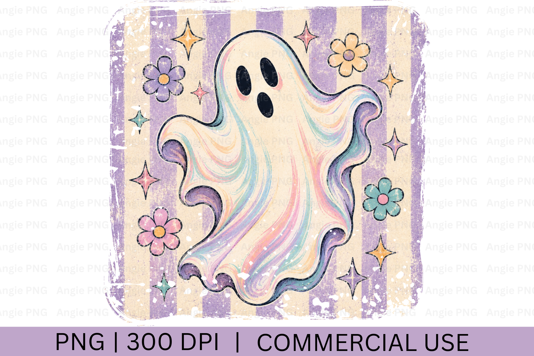 Preppy Stripes Halloween Ghost PNG Graphic by angela39503 · Creative ...