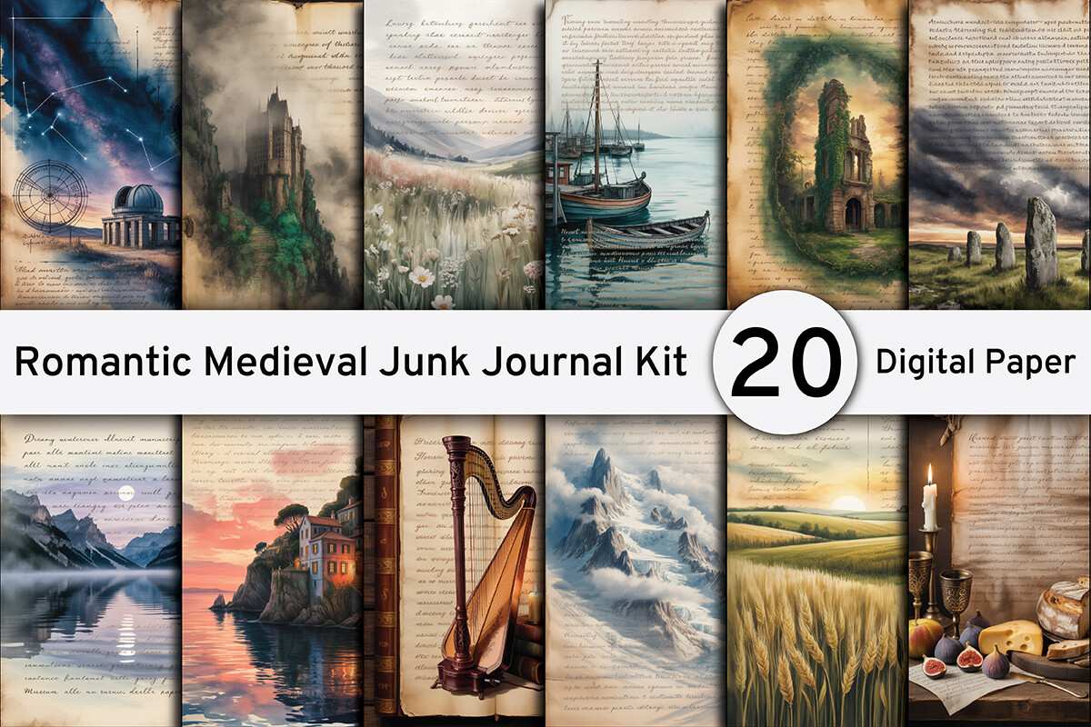 Romantic Medieval Junk Journal Kit Graphic by Designs_Studio4 ...