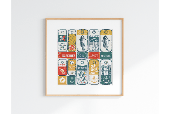 Sardine Can Cross Stitch Pattern