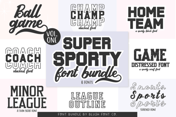 Super Sport Bundle Display-Schriftarten Schriftart Von blushfontco