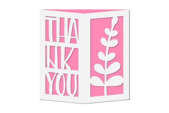 Thank You Cut out Gate Fold Card SVG