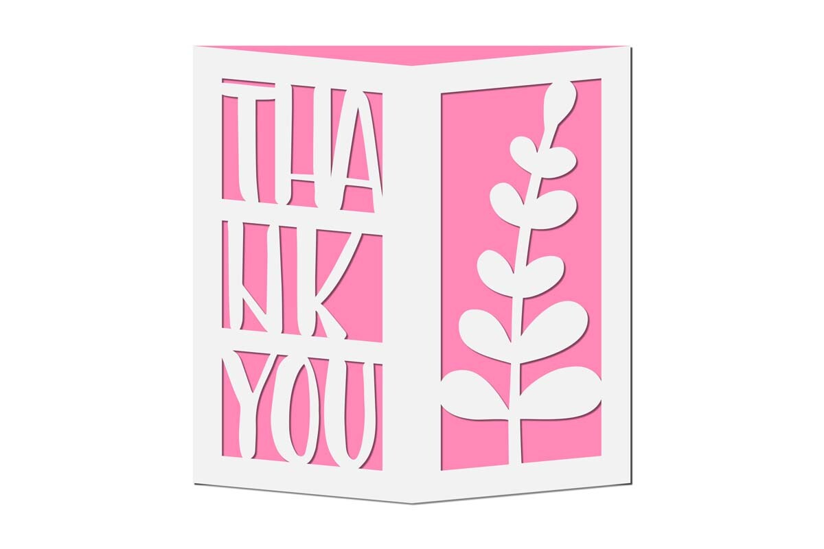Thank You Cut out Gate Fold Card SVG