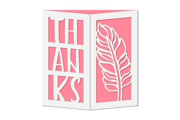 Thanks Cutout Gate Fold Card SVG Cut