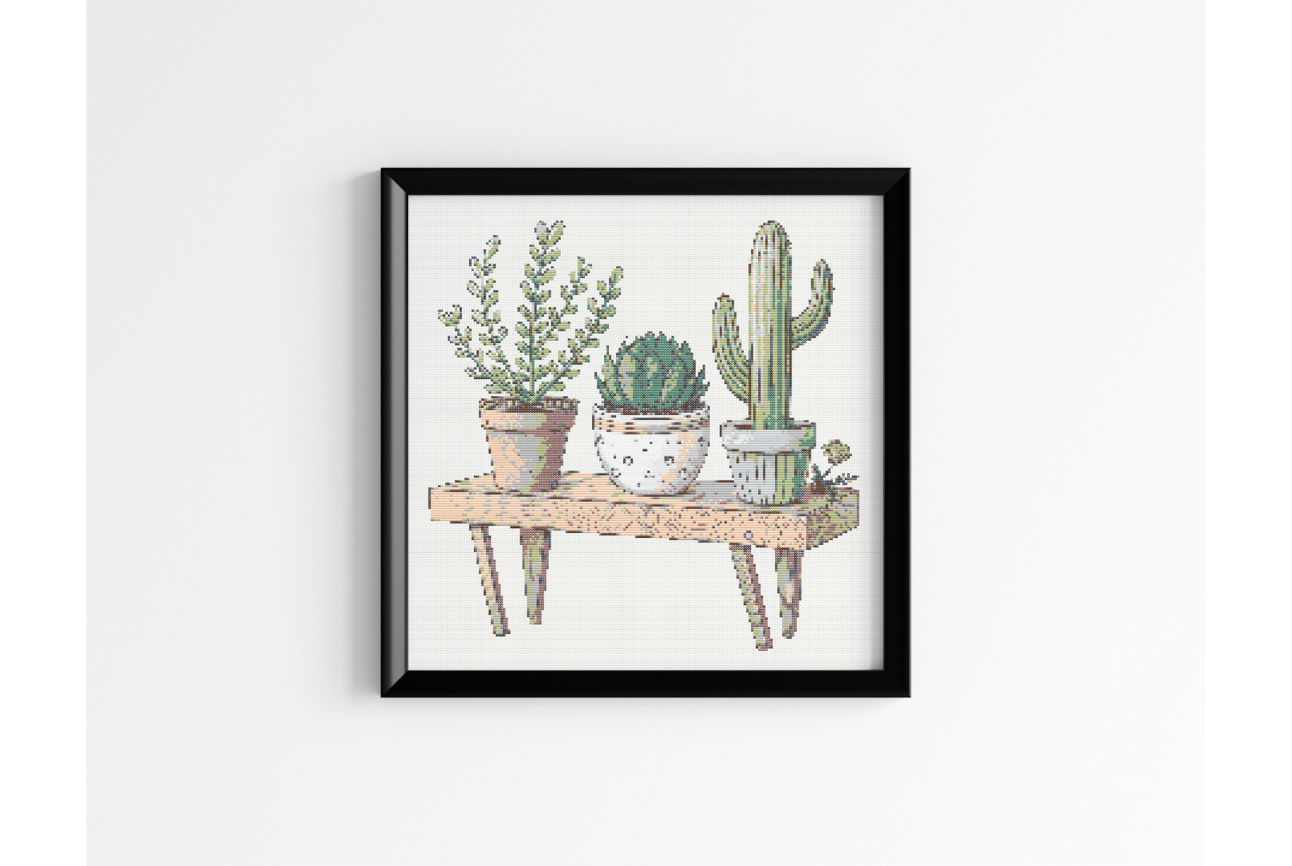 Tiny Monstera Plant Embroidery Chart