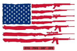 USA Gun Flag SVG PNG American Rifle Flag Graphic by GraphicsTreasures ...