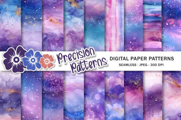 Unicorn Glitter Purple Pastel Background Gráfico Fondos Por Precision Patterns