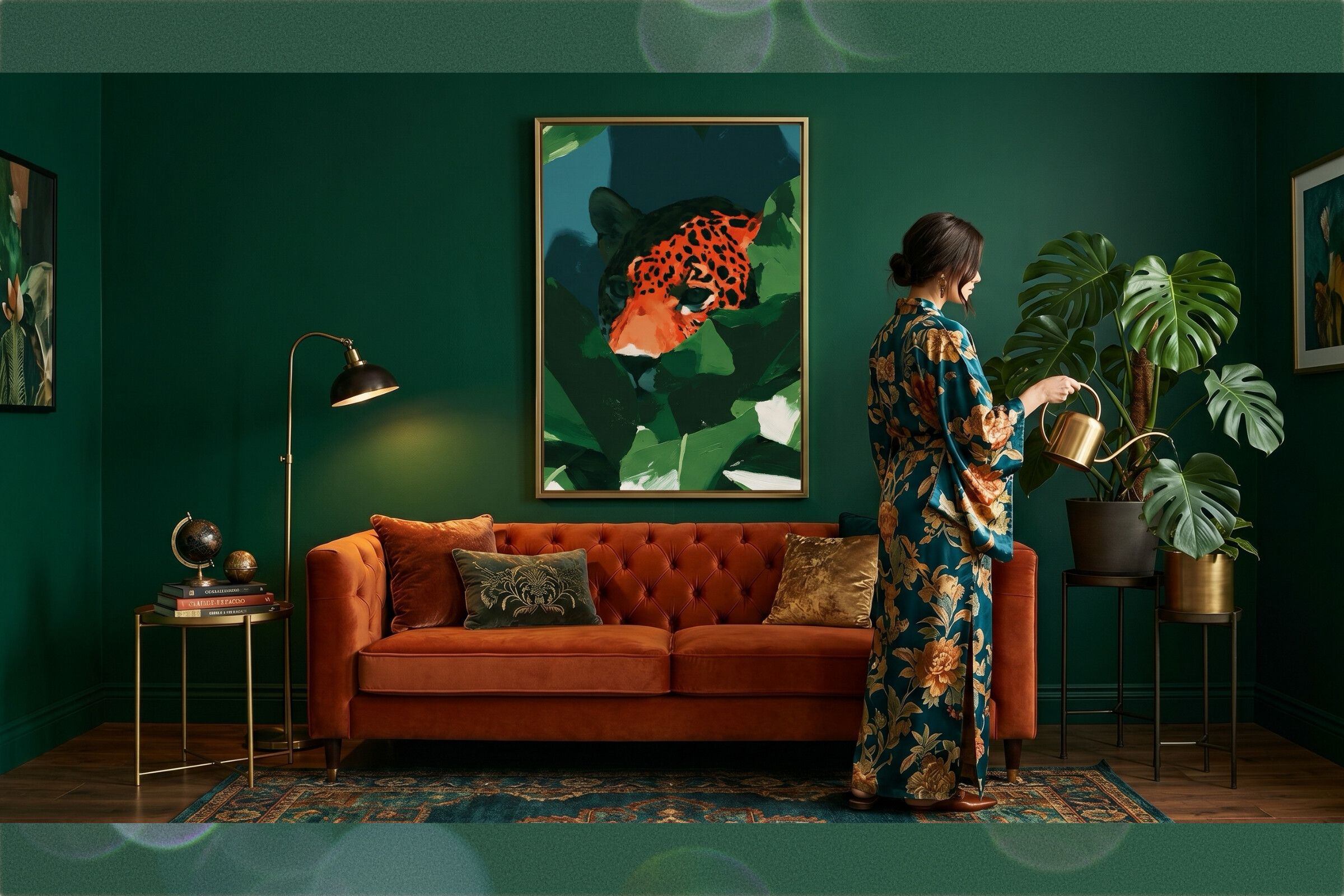 Vibrant Jungle Leopard Impasto Art