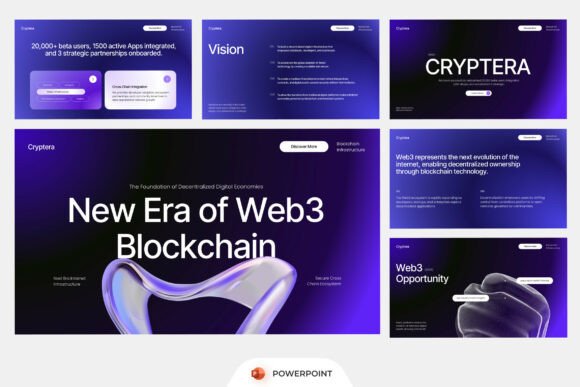 Preview of Web3 Blockchain Deck PowerPoint technology presentation template