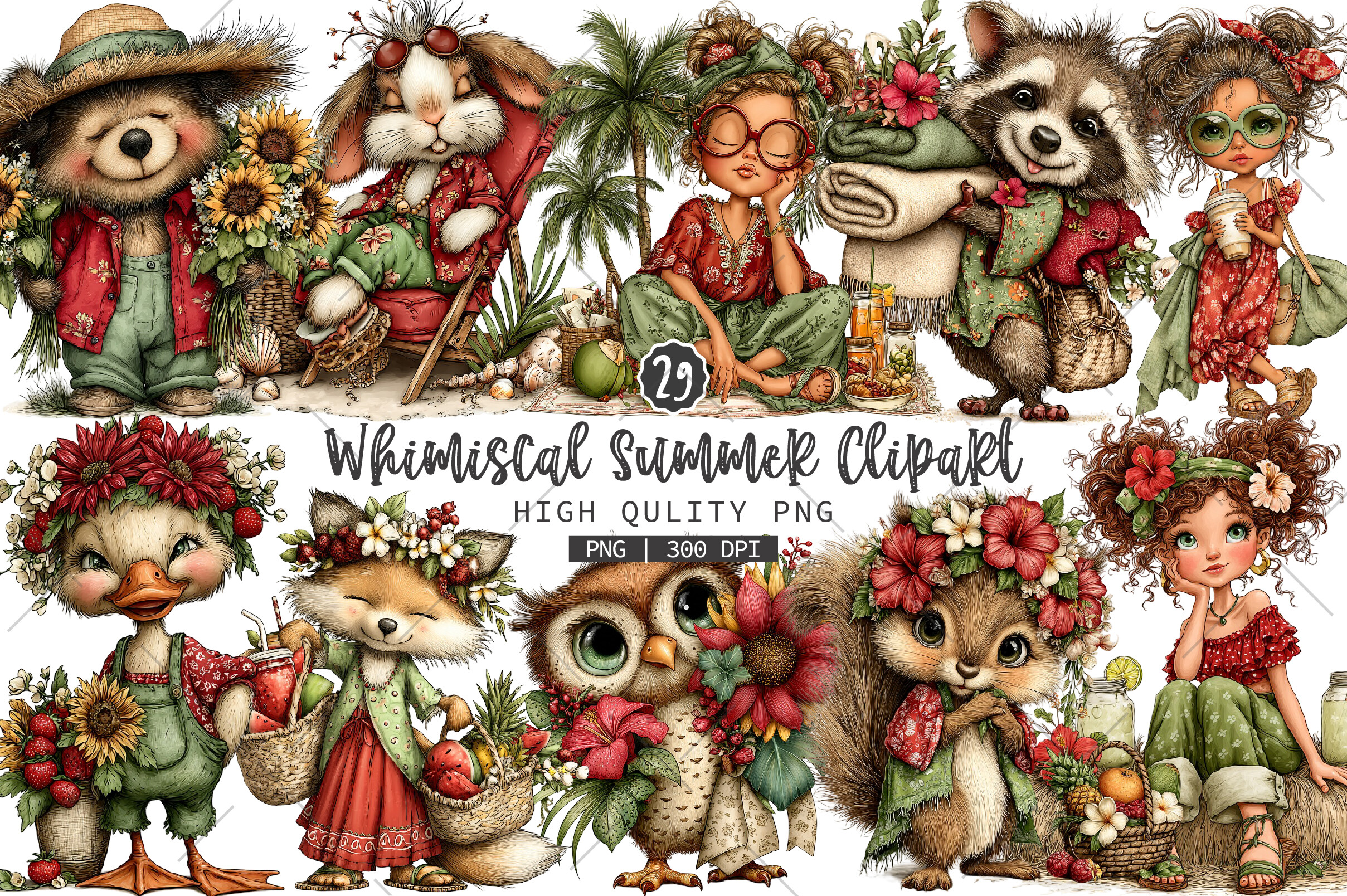 Whimsical Summer PNG Clipart Graphic by RevolutionCraft · Creative Fabrica