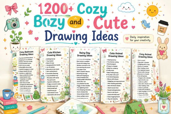 1200+ Cozy and Cute Sketchbook Drawing