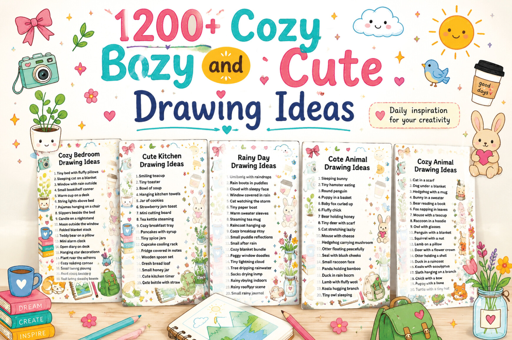 1200+ Cozy and Cute Sketchbook Drawing