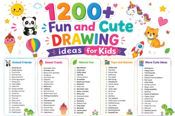 1200+ Fun and Cute Drawing Ideas for Kid