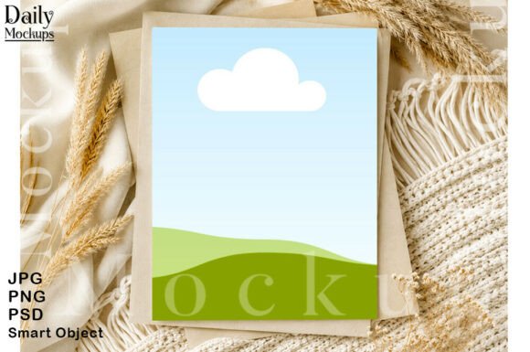 5×7 Elegant Boho Greeting Card Mockup Graphic Canva By DailyMockups