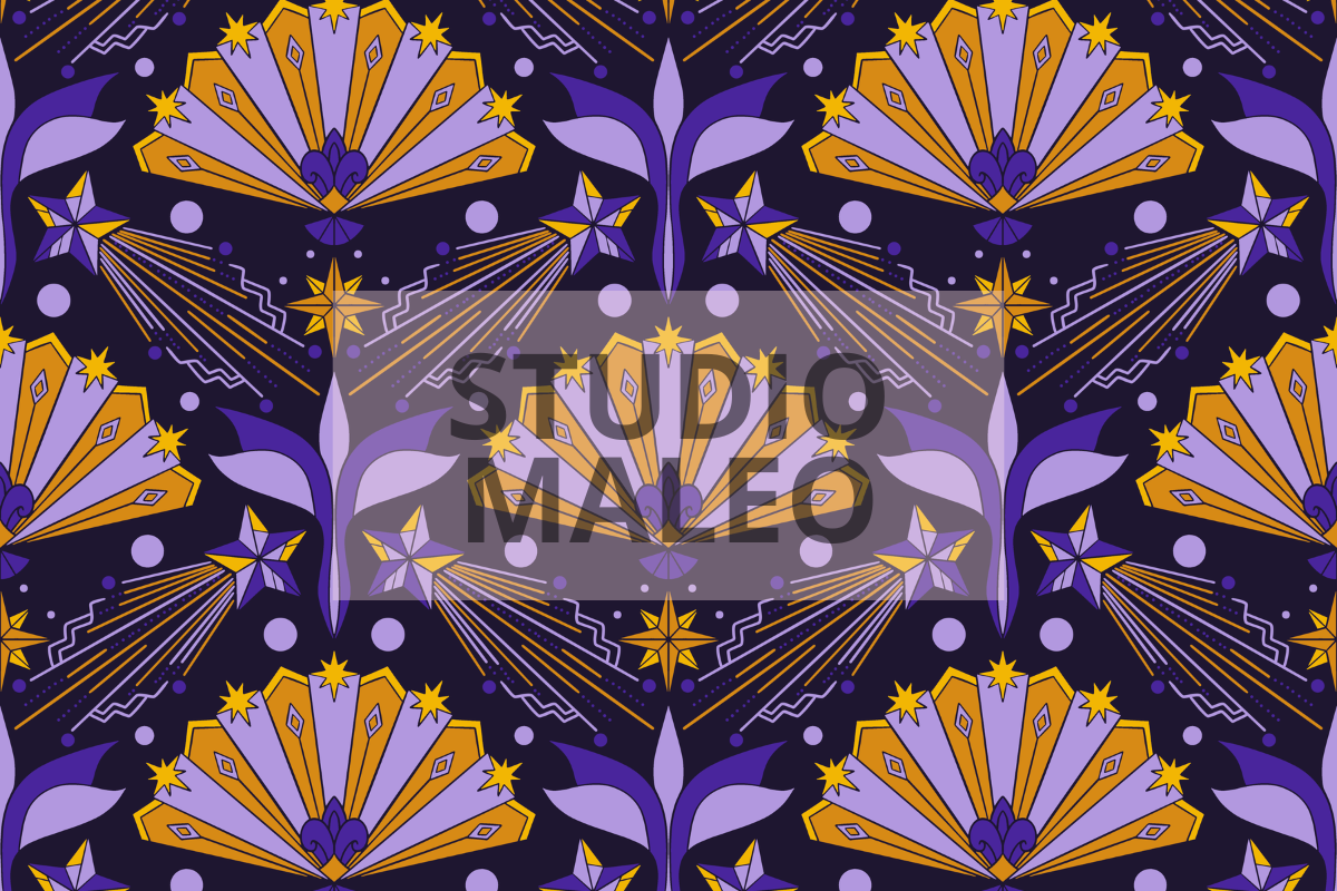 Art Deco Celestial Stars Pattern