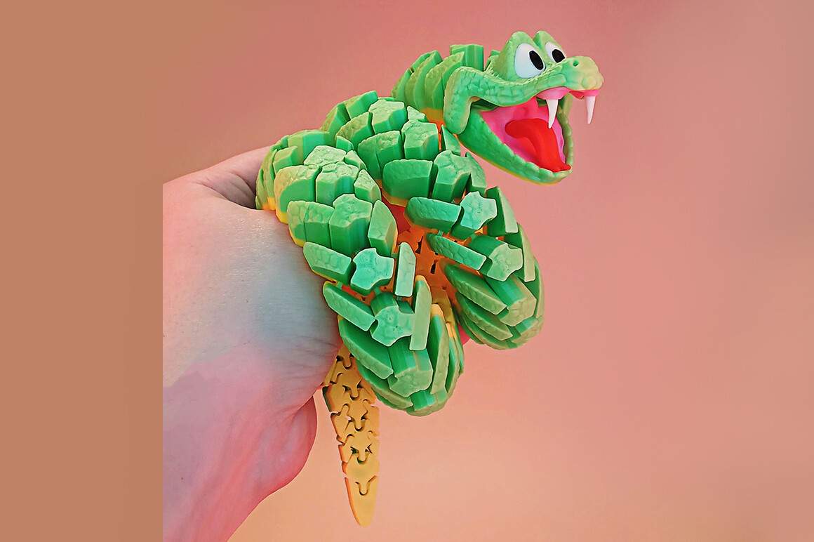 Articulated Snake Flexible 3D Print Toy Model - Image 5
