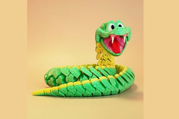 Articulated Snake Flexible 3D Print Toy Model - Image 3