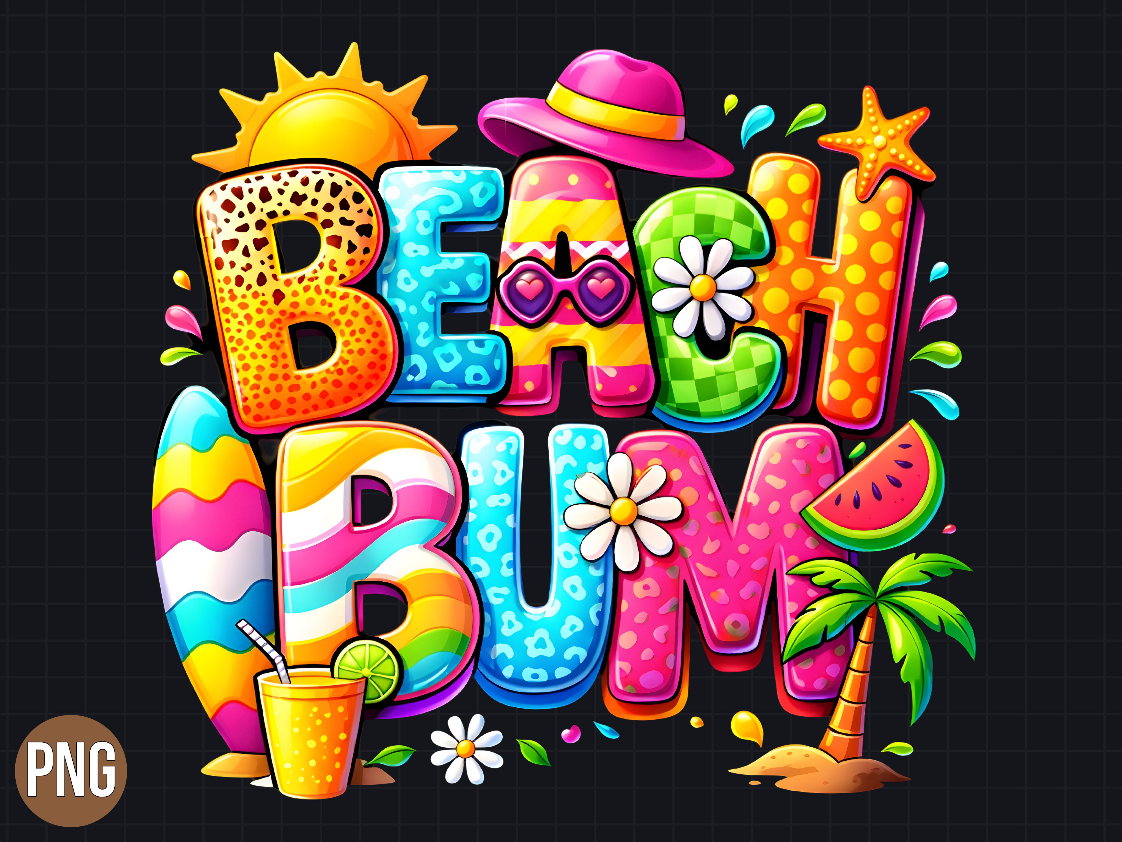 Beach Bum Summer Vacation Clip PNG Graphic by SAVA STORE · Creative Fabrica