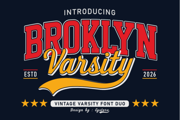 Broklyn Varsity Fontes de Exibição Fonte Por Eystore