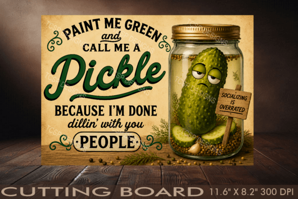 Call Me a Pickle Cutting Board Grafika Rękodzieła Przez TCSP Designs