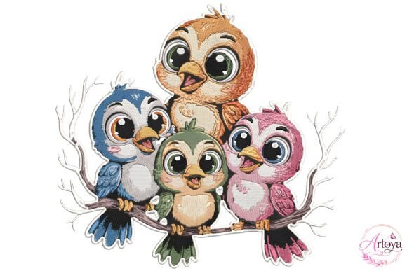 Cute Bird Embroidery Bundle Birds Embroidery Design By Artoya