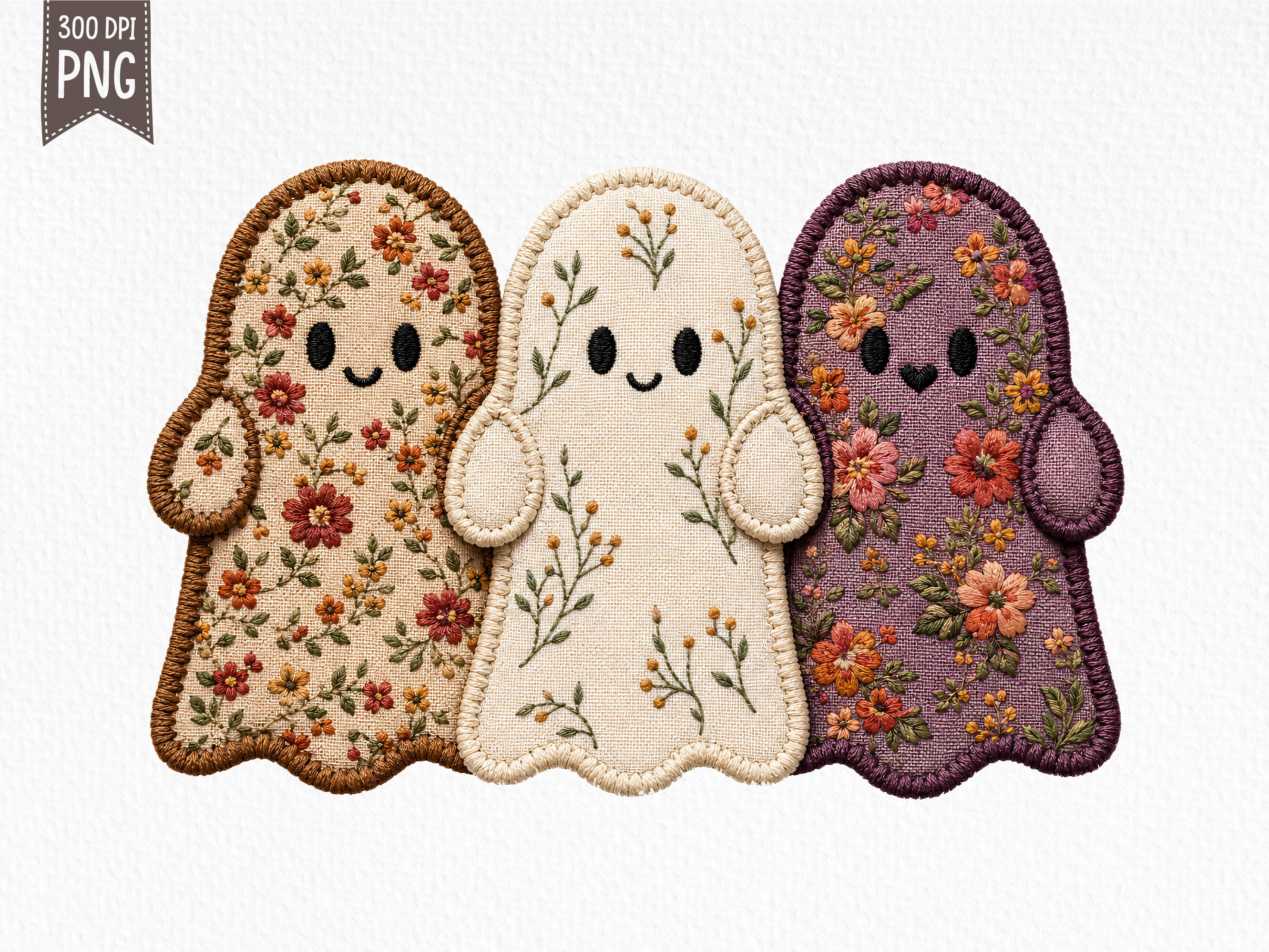 Cute Faux Embroidery Ghost PNG Graphic by SR Design · Creative Fabrica
