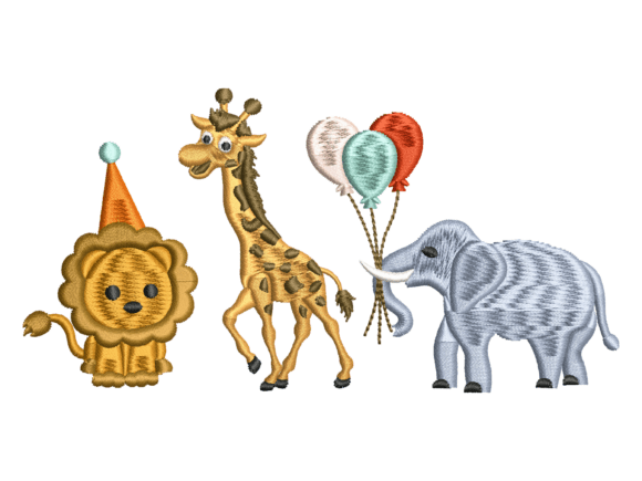 Cute Safari Birthday Embroidery