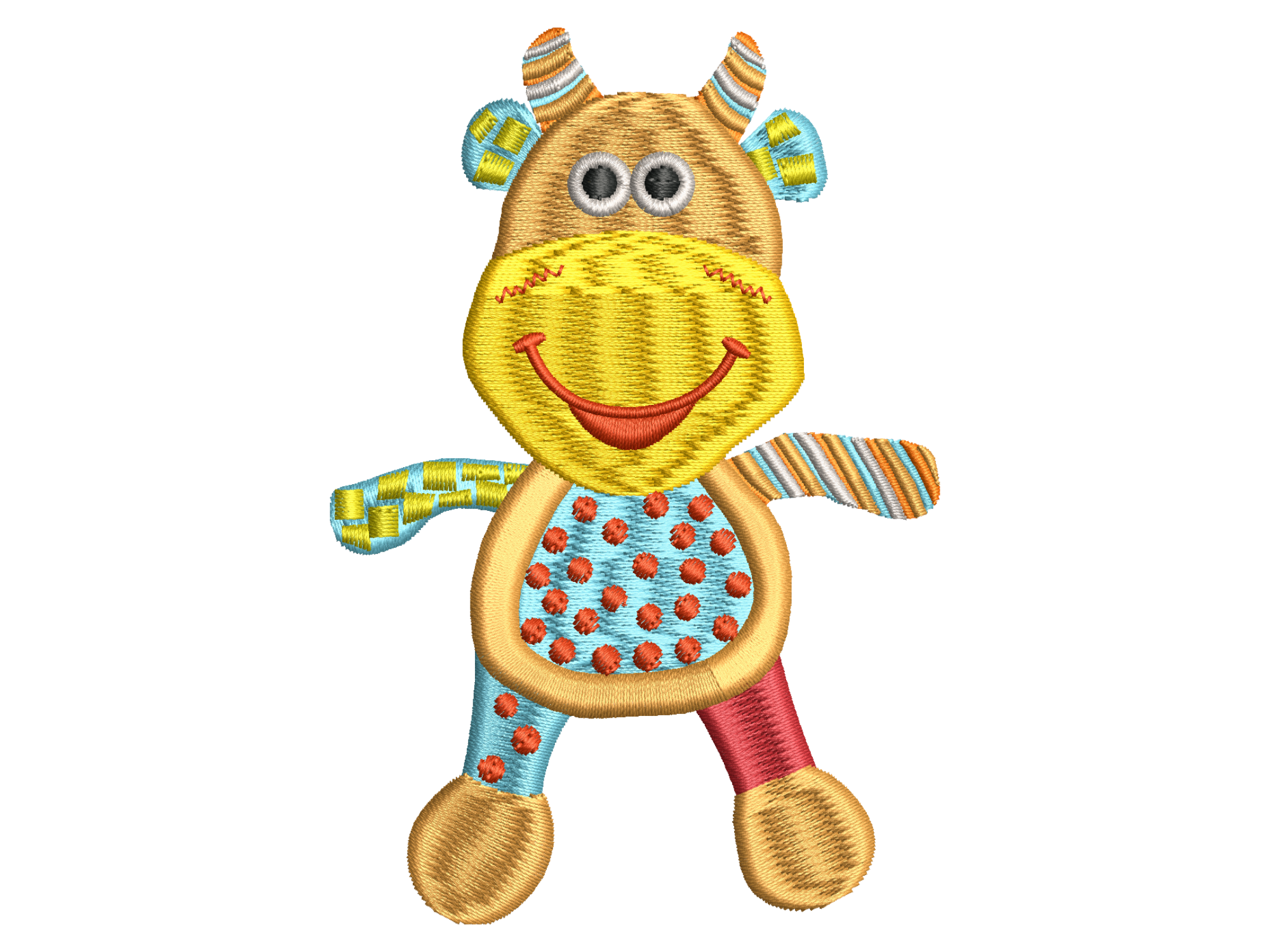 Cute Toy Cow Embroidery Design