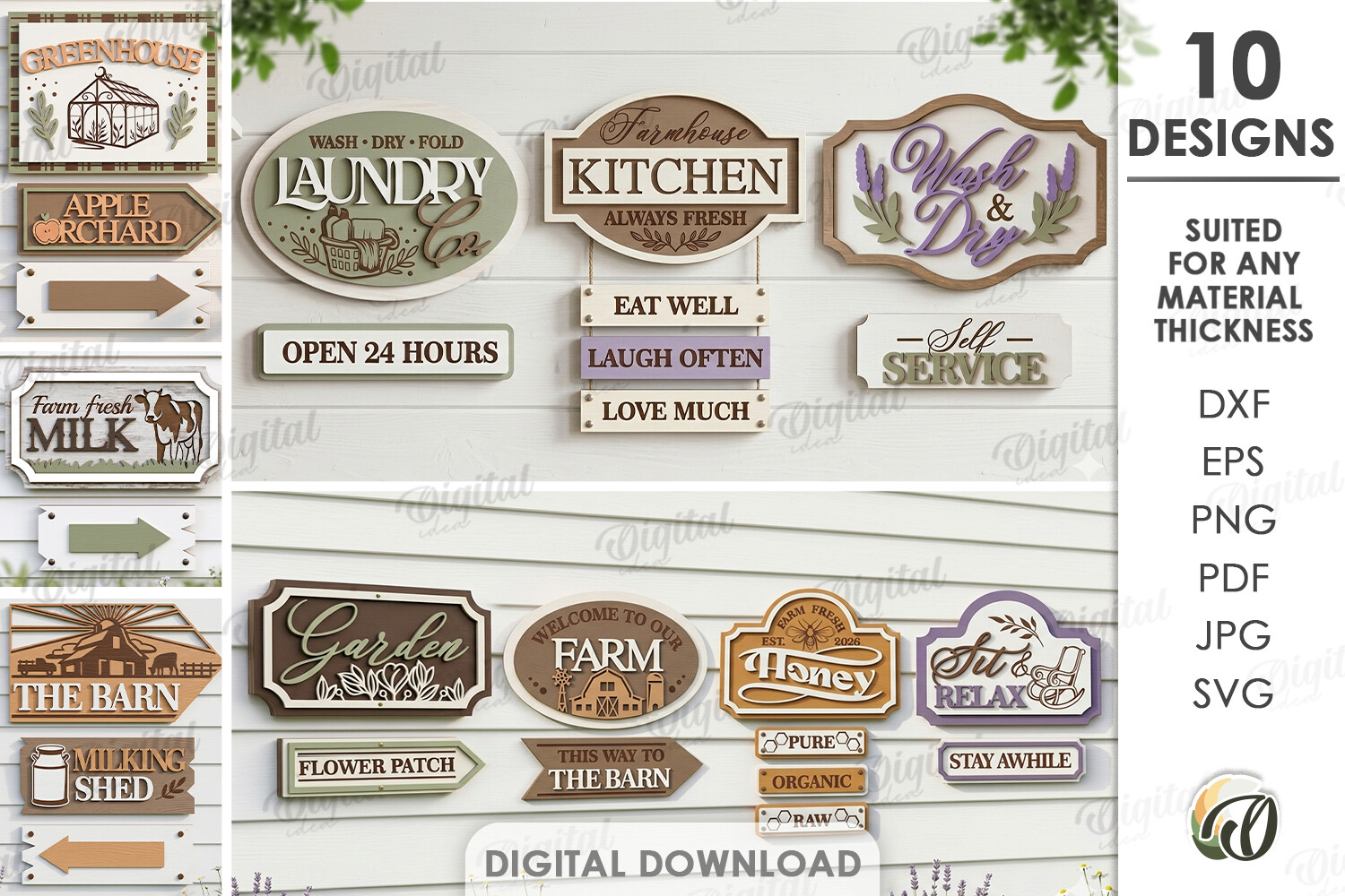 Farmhouse Directional Signs Bundle Laser
