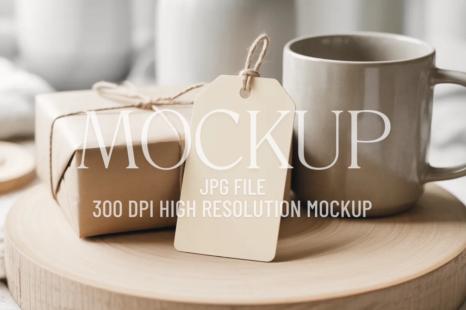 Favor Tag Minimalist Holiday Label Mocku