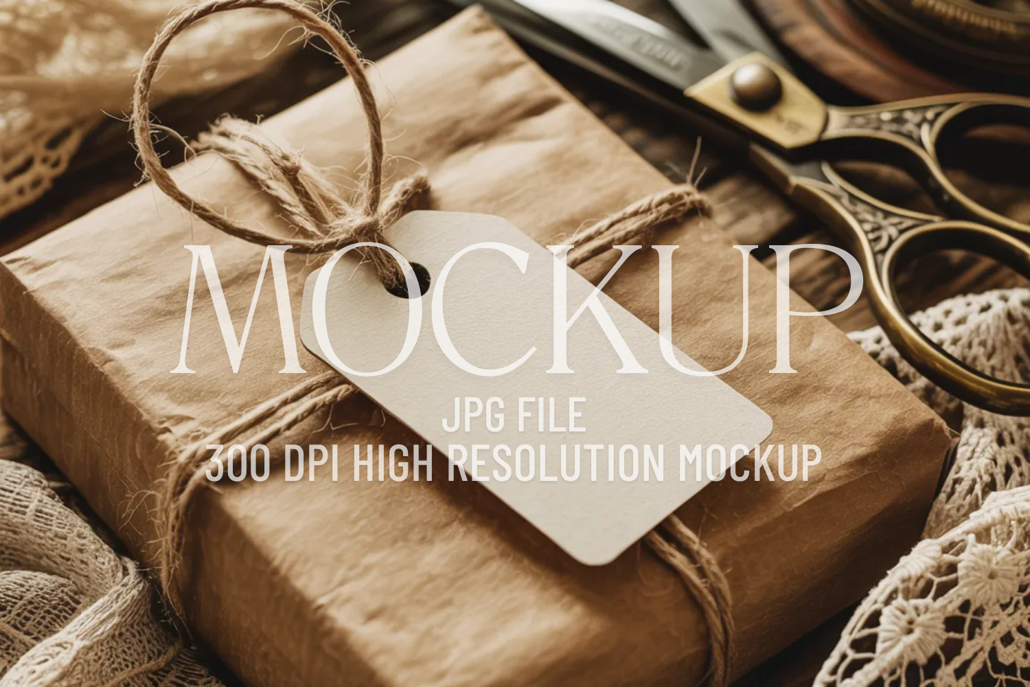 Favor Tag Minimalist Holiday Label Mocku