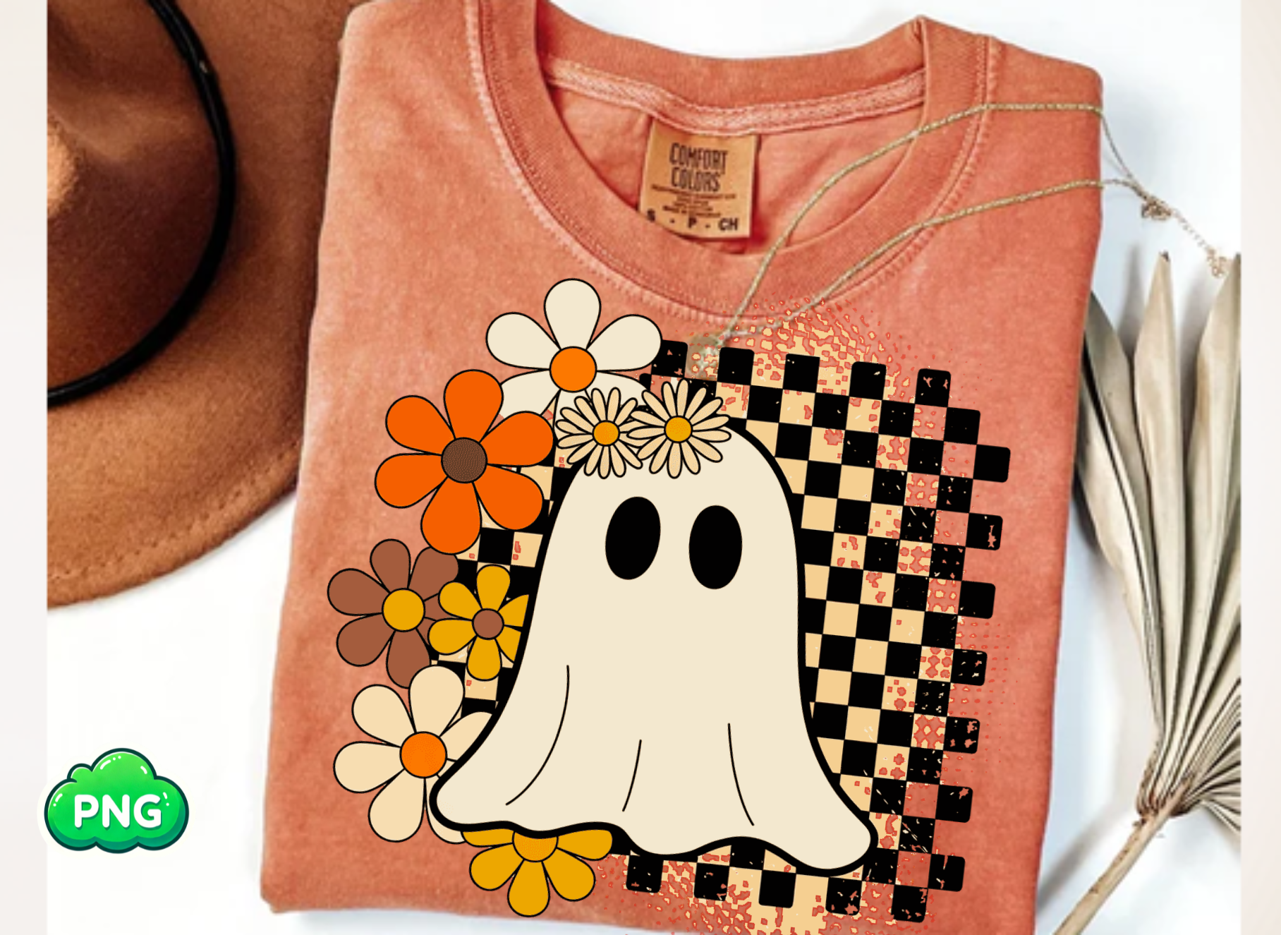 Floral Halloween Ghost and Boo Png Graphic by Nurjahan · Creative Fabrica