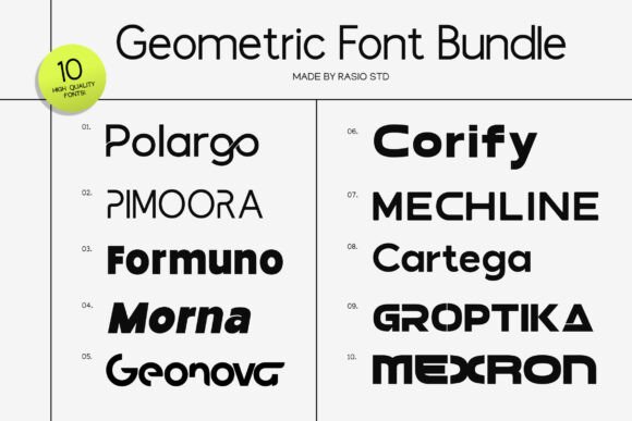 Geometric Sans Serif Bundle Font font preview - 1