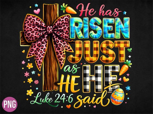 He Has Risen Luke 24:6 Christian PNG