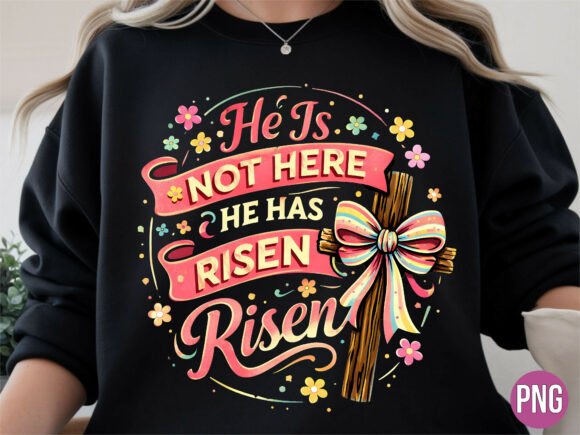 He is Risen Easter Cross Religious PNG