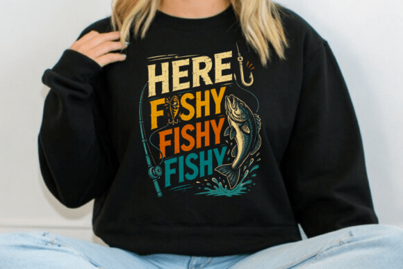 Here Fishy Fishy PNG Gráfico Ilustraciones Imprimibles Por MZ Design Shop