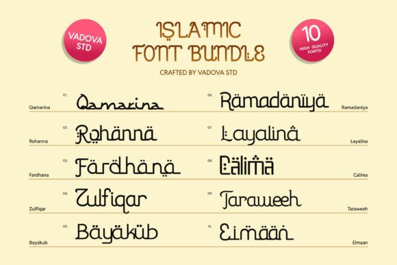 Islamic Bundle Font PNG with transparent background - Preview 1