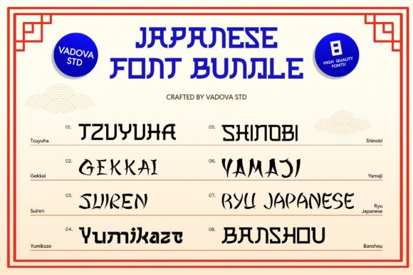 Japanese Bundle Font PNG with transparent background - Preview 1