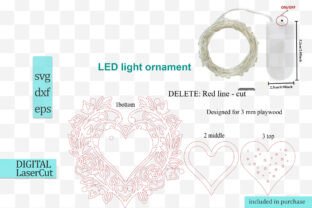 Led Light Heart Ornament Svg Laser Cut Graphic by Cornelia · Creative ...
