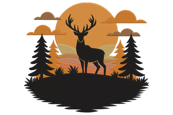 Majestic Deer Forest Sunset