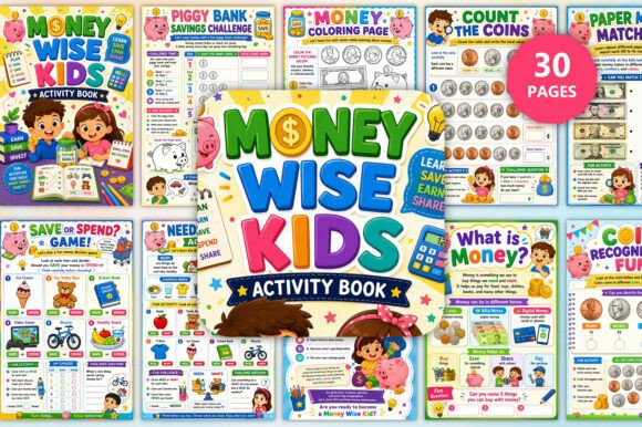 Money Wise Kids Activity Book Graphic KDP Interiors By munjixpro