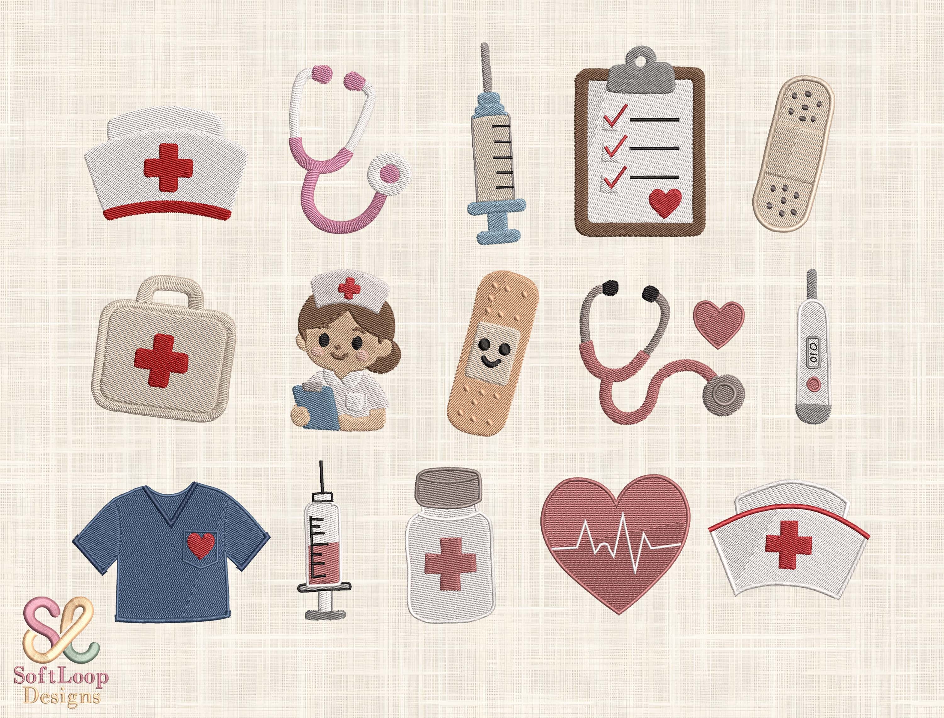 Nurse Embroidery Design Bundle