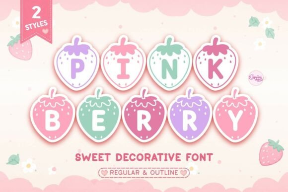 Preview specimen of Pink Berry decorative font