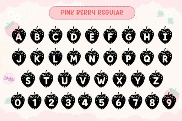 Pink Berry Font PNG with transparent background - Preview 4