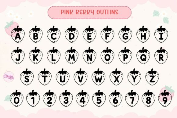 Pink Berry Font PNG with transparent background - Preview 5