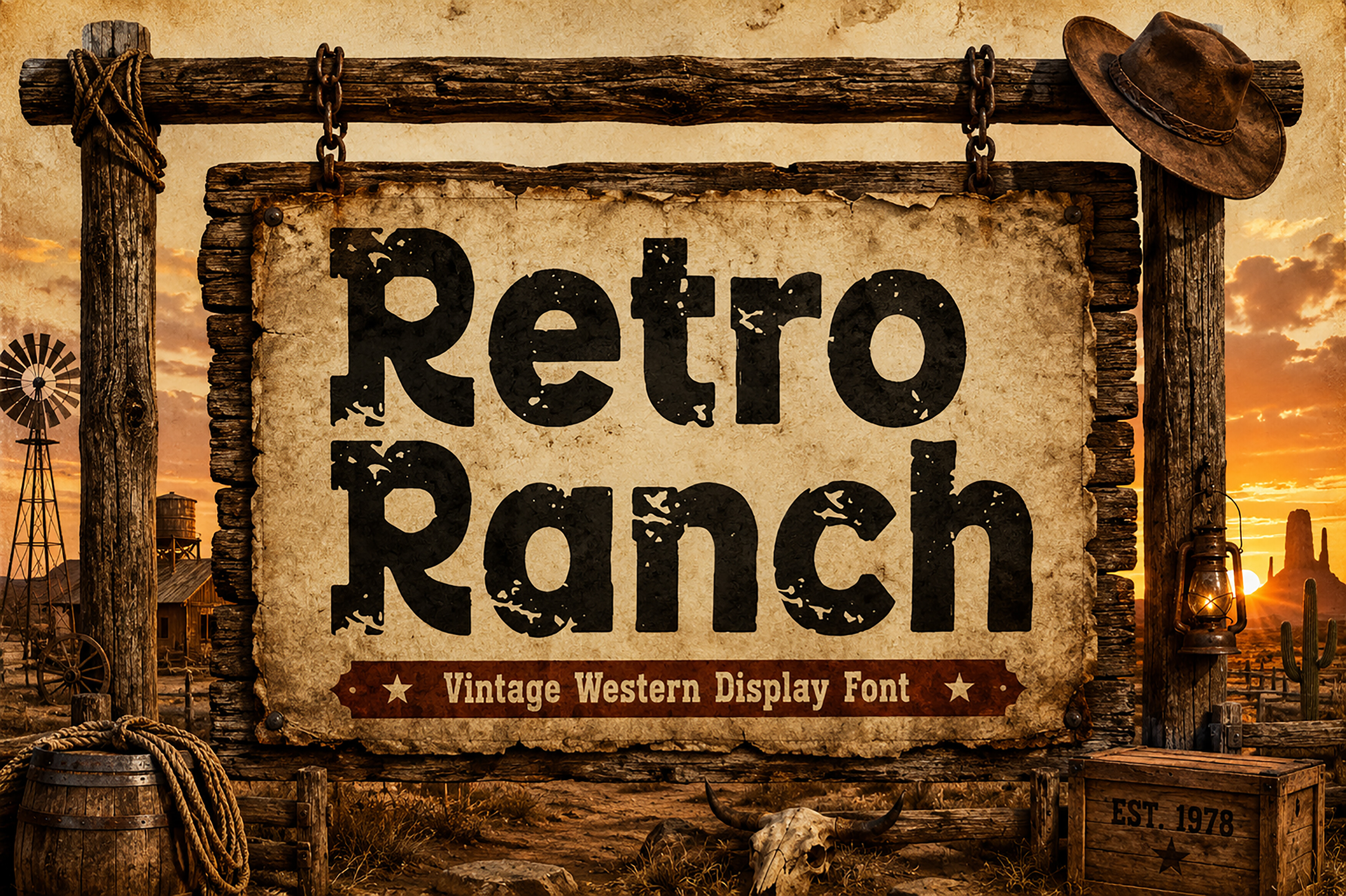 Retro Ranch Font by Bundle · Creative Fabrica