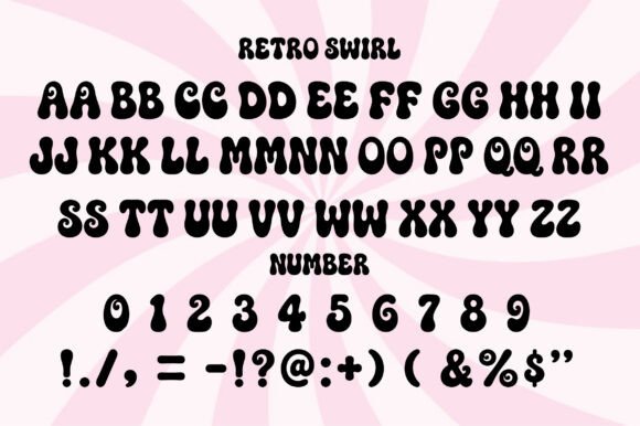 Retro Swirl Font PNG with transparent background - Preview 1